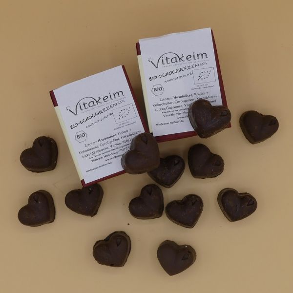 Bio - Schocaherzen in Rohkostqualität, 80g