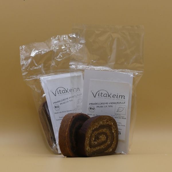Bio - Mandelcreme- und Mohnrollenprobe ca. 70g