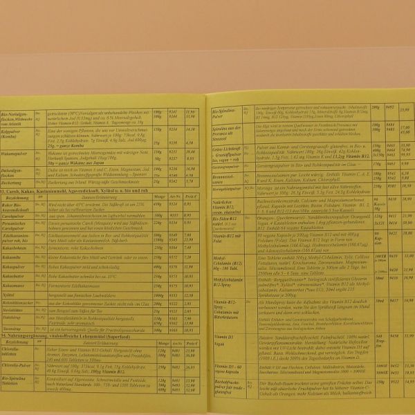 Vitakeim gelber Produktkatalog