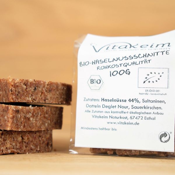 Bio - Haselnussschnitte, Rohkostqualität